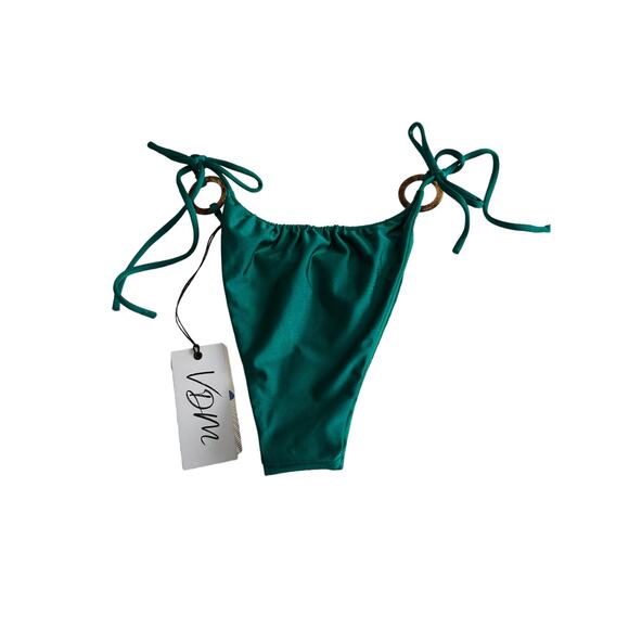 VDM Marley Bikini Bottom Side Tie in Metallic Ivy and Matte Green Size Large - Picture 8 of 9